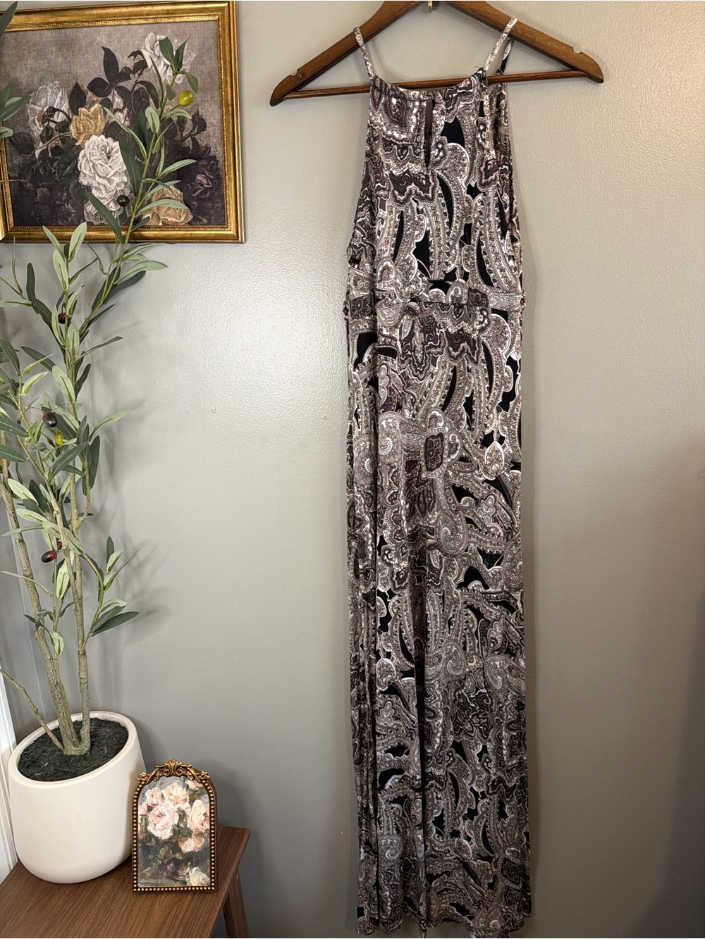 INC International Concepts Beaded Paisley Maxi Dress Medium Boho Resort - Picture 6 of 8